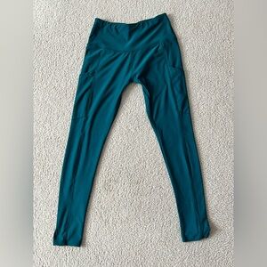 Full length Deep Green leggings, XS, NYL, with pockets